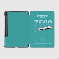 Thumbnail for Bombardier Global 7500 design on turquoise samsung tablet tablet case