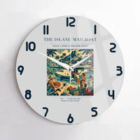Thumbnail for VINTAGE G4065 - The Island Mailboat - Designed Wall Clocks design on lightgray no-frame