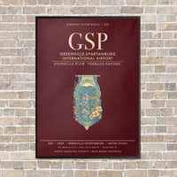 Thumbnail for Greenville-Spartanburg International Airport GSP - Canvas Framed - Dark Red