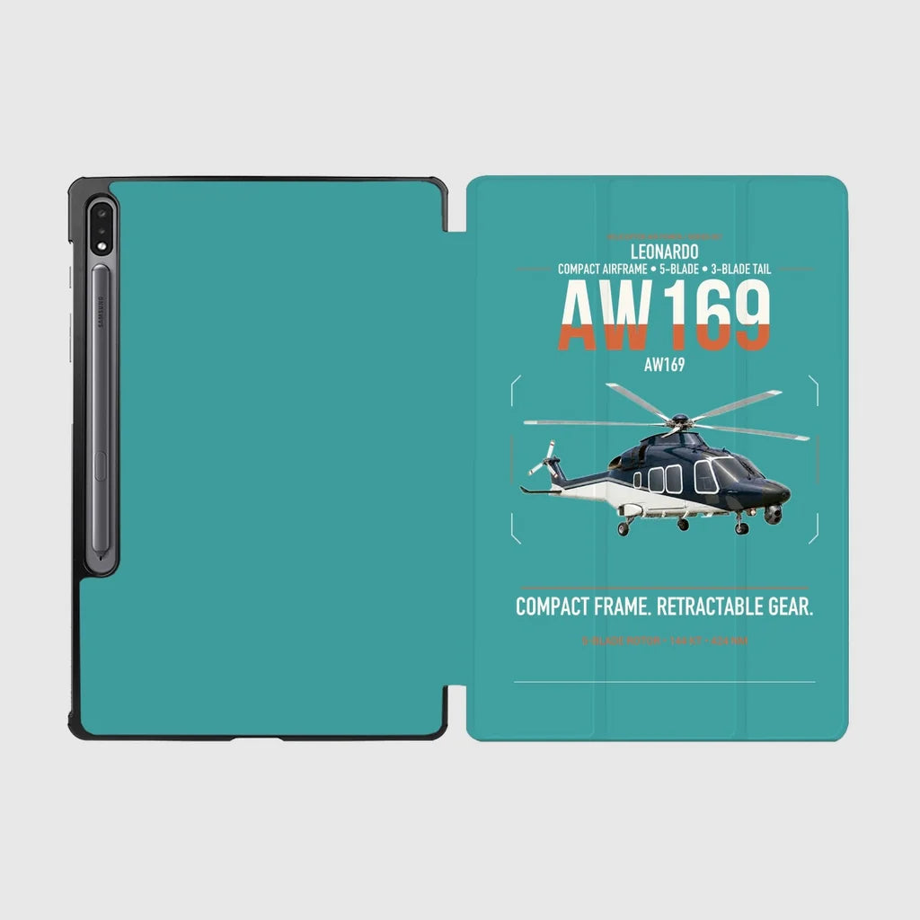 Leonardo AW169 design on turquoise samsung tablet tablet case