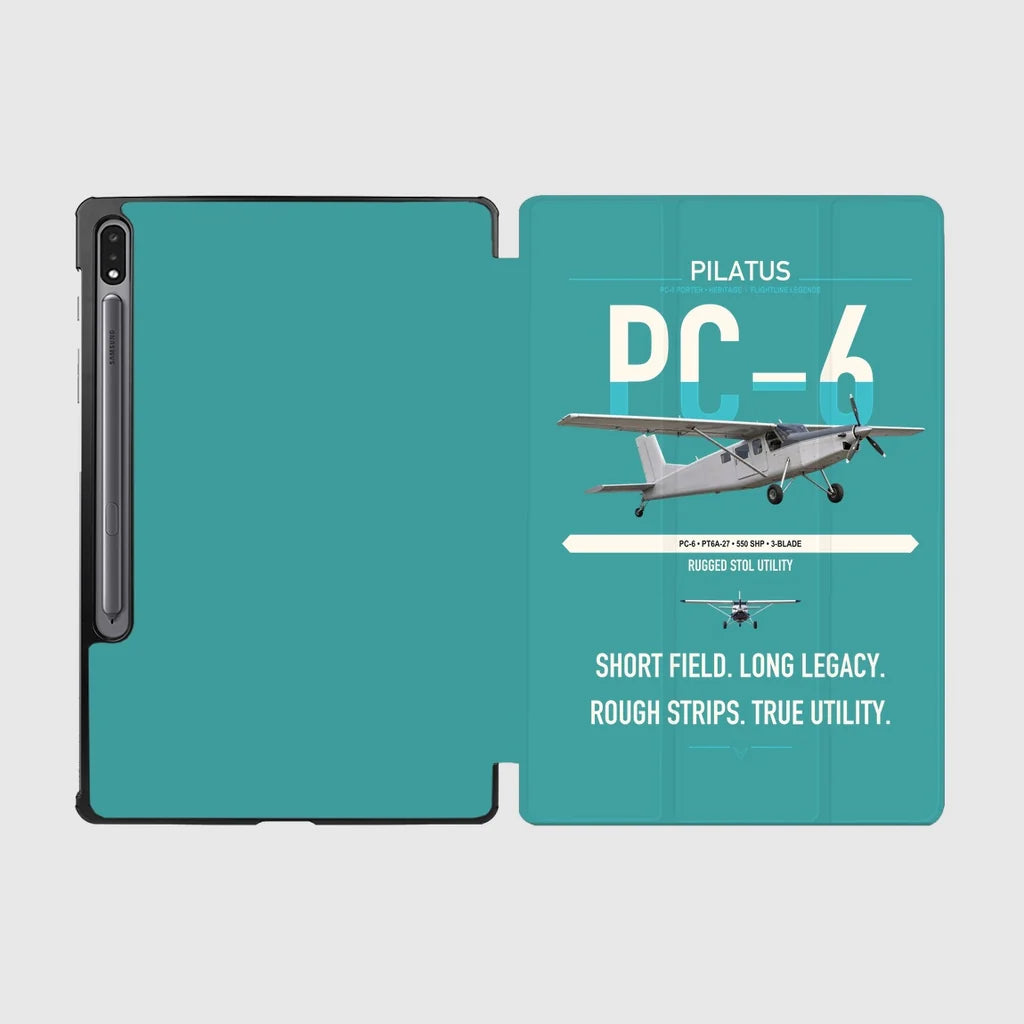 Pilatus PC-6 Porter design on turquoise samsung tablet tablet case