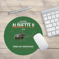 Thumbnail for Sud Aviation SE 3130 Alouette II design on green round mouse pad