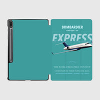 Thumbnail for Bombardier Global Express design on turquoise samsung tablet tablet case