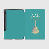 Thumbnail for Rabah Bitat Airport (AAE) design on turquoise samsung tablet tablet case