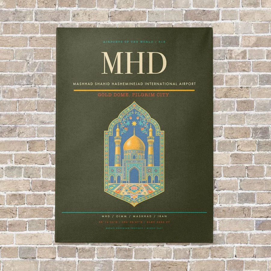Mashhad Shahid Hasheminejad International Airport MHD - Canvas No Frame - Green Army