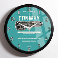 Thumbnail for CONWAY design on turquoise framed wall clock