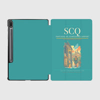Thumbnail for Santiago de Compostela Airport (SCQ) design on turquoise samsung tablet tablet case