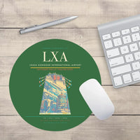 Thumbnail for Lhasa Gonggar International Airport (LXA) design on green round mouse pad