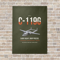 Thumbnail for C-119G Flying Boxcar vertical canvas print - no frame - green army background