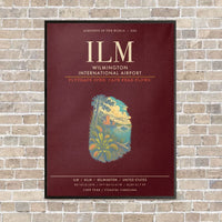Thumbnail for Wilmington International Airport ILM - Canvas Framed - Dark Red