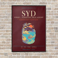Thumbnail for Sydney Kingsford Smith Airport SYD - Canvas Framed - Dark Red
