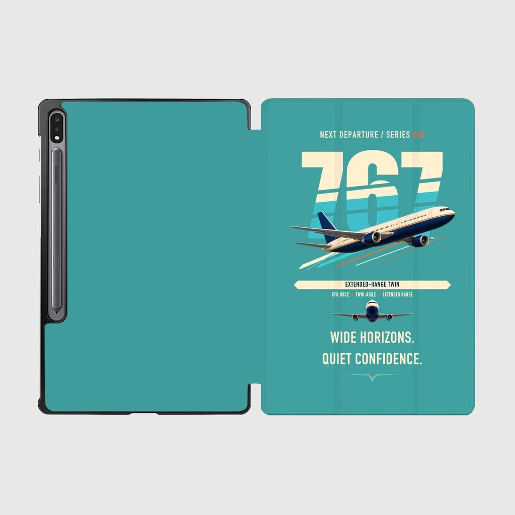 Boeing 767-300ER design on turquoise samsung tablet tablet case