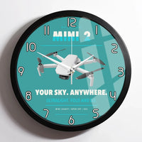 Thumbnail for DJI Mini 2 design on turquoise framed wall clock
