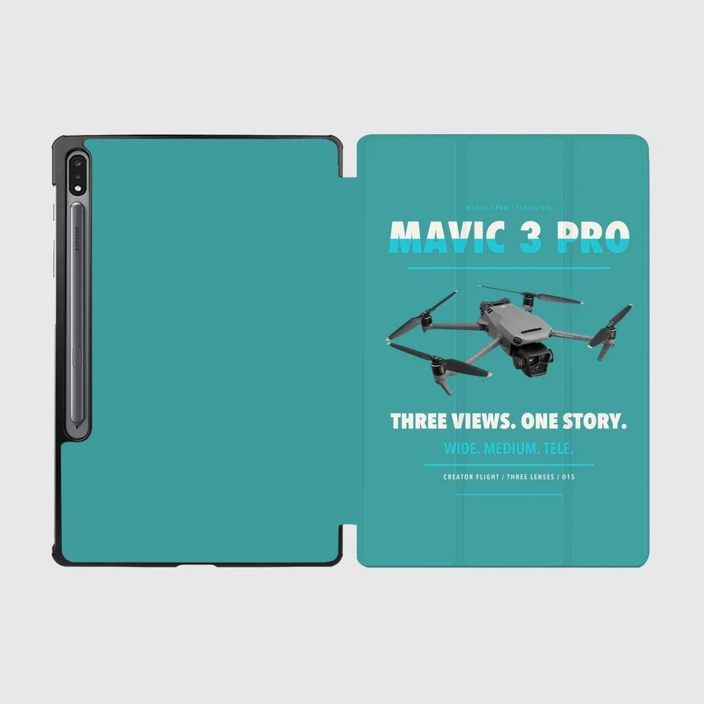 DJI Mavic 3 Pro design on turquoise samsung tablet tablet case