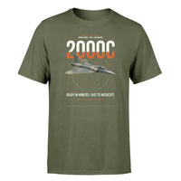 Thumbnail for Dassault Mirage 2000C RDI design on green army t-shirt, single-side print