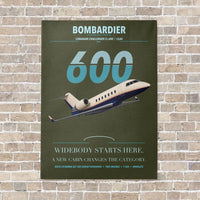 Thumbnail for Bombardier Challenger 600 vertical canvas print - no frame - green army background