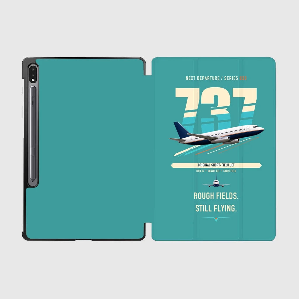 Boeing 737-200 design on turquoise samsung tablet tablet case