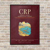 Thumbnail for Corpus Christi International Airport CRP - Canvas Framed - Dark Red