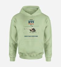 Thumbnail for Robinson R22 Beta II design on light green double-side hoodie, single-side print