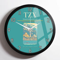 Thumbnail for Trabzon Airport (TZX) design on turquoise framed wall clock