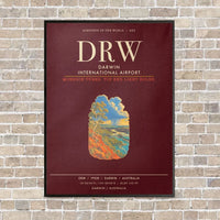 Thumbnail for Darwin International Airport DRW - Canvas Framed - Dark Red