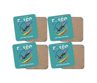 Thumbnail for F-16C Fighting Falcon design on turquoise 4 pieces set coaster