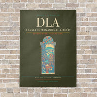 Thumbnail for Douala International Airport DLA vertical canvas print - no frame - green army background