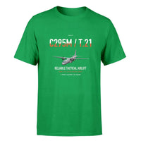 Thumbnail for Airbus C295M T.21 design on green double-side t-shirt, single-side print