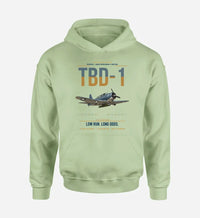 Thumbnail for TBD-1 Devastator design on light green double-side hoodie, single-side print