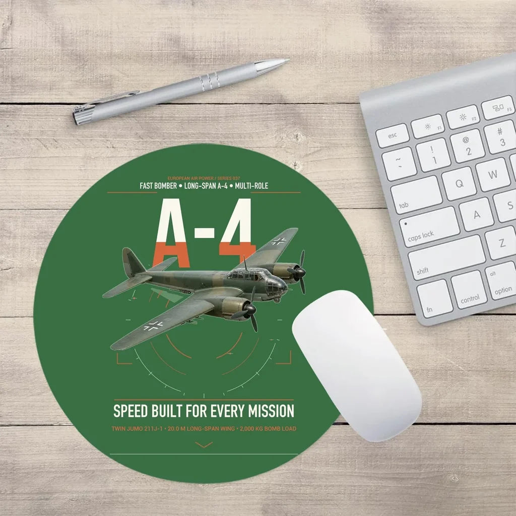 Junkers Ju 88A-4 design on green round mouse pad