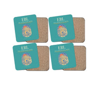 Thumbnail for Erbil International Airport (EBL) design on turquoise 4 pieces set coaster