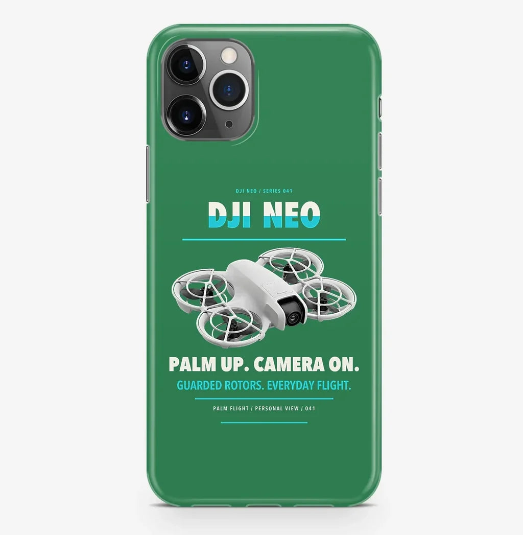 DJI Neo Case ProMax design on green iphone case promax