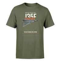 Thumbnail for Saab J 35F Draken design on green army t-shirt, single-side print