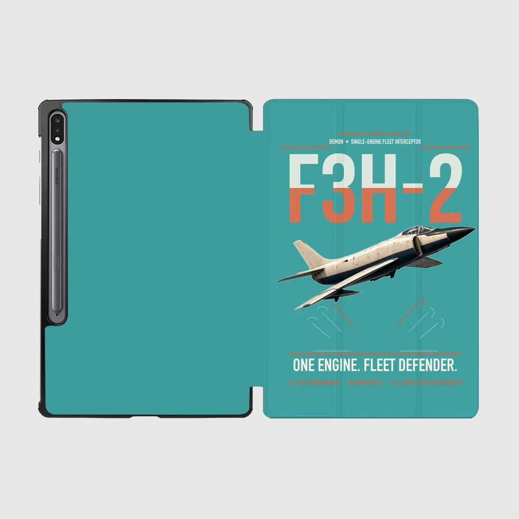 F3H-2 Demon design on turquoise samsung tablet tablet case