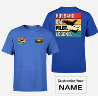Thumbnail for Customisable Husband & Dad & Pilot T-Shirt - view 9