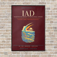 Thumbnail for Washington Dulles International Airport IAD - Canvas Framed - Dark Red