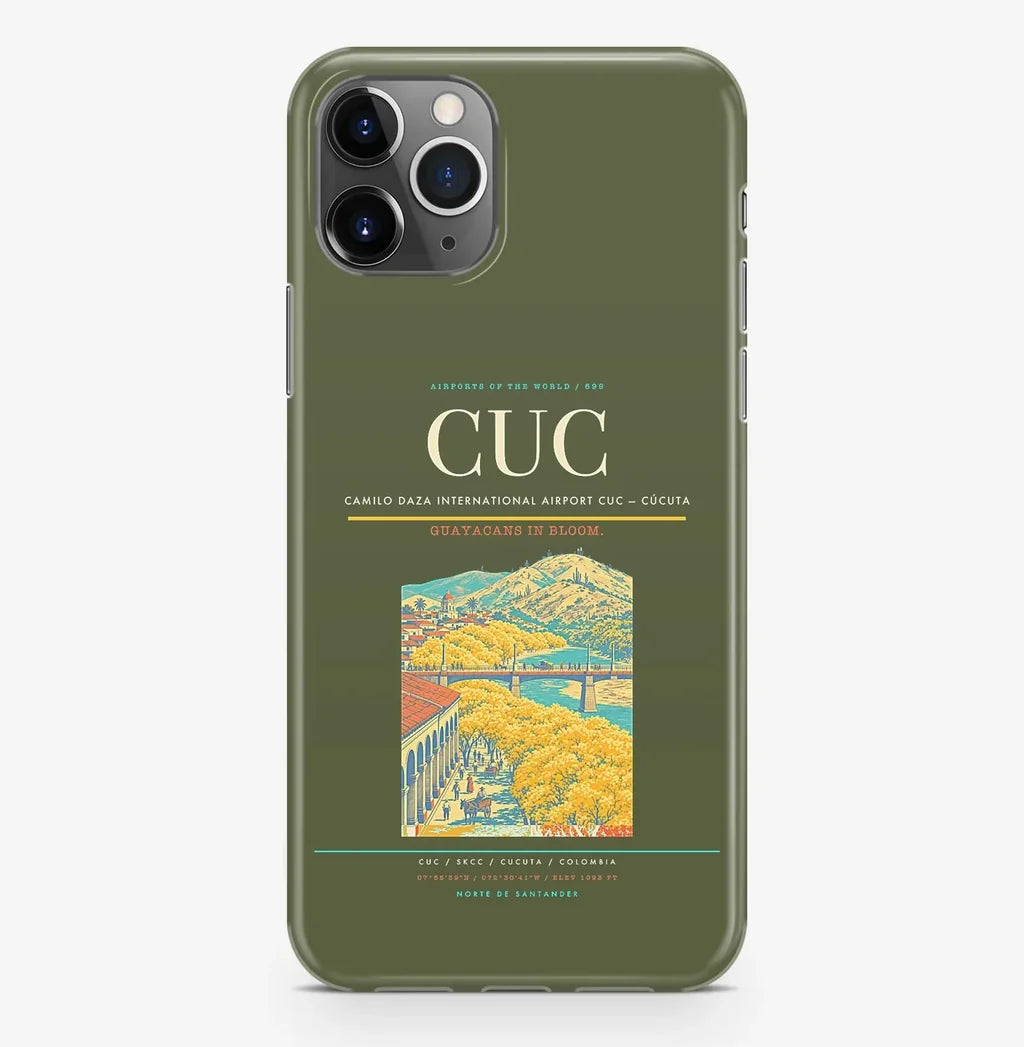 Cúcuta Airport (CUC) design on green army iPhone 16 Pro MagSafe case