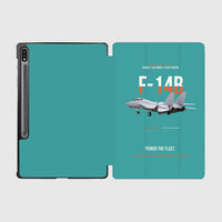 Thumbnail for F-14B Tomcat Power The Fleet design on turquoise samsung tablet tablet case