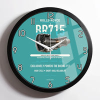 Thumbnail for BR715 design on turquoise framed wall clock