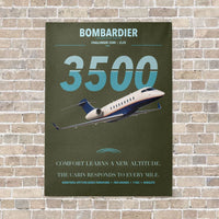 Thumbnail for Bombardier Challenger 3500 vertical canvas print - no frame - green army background