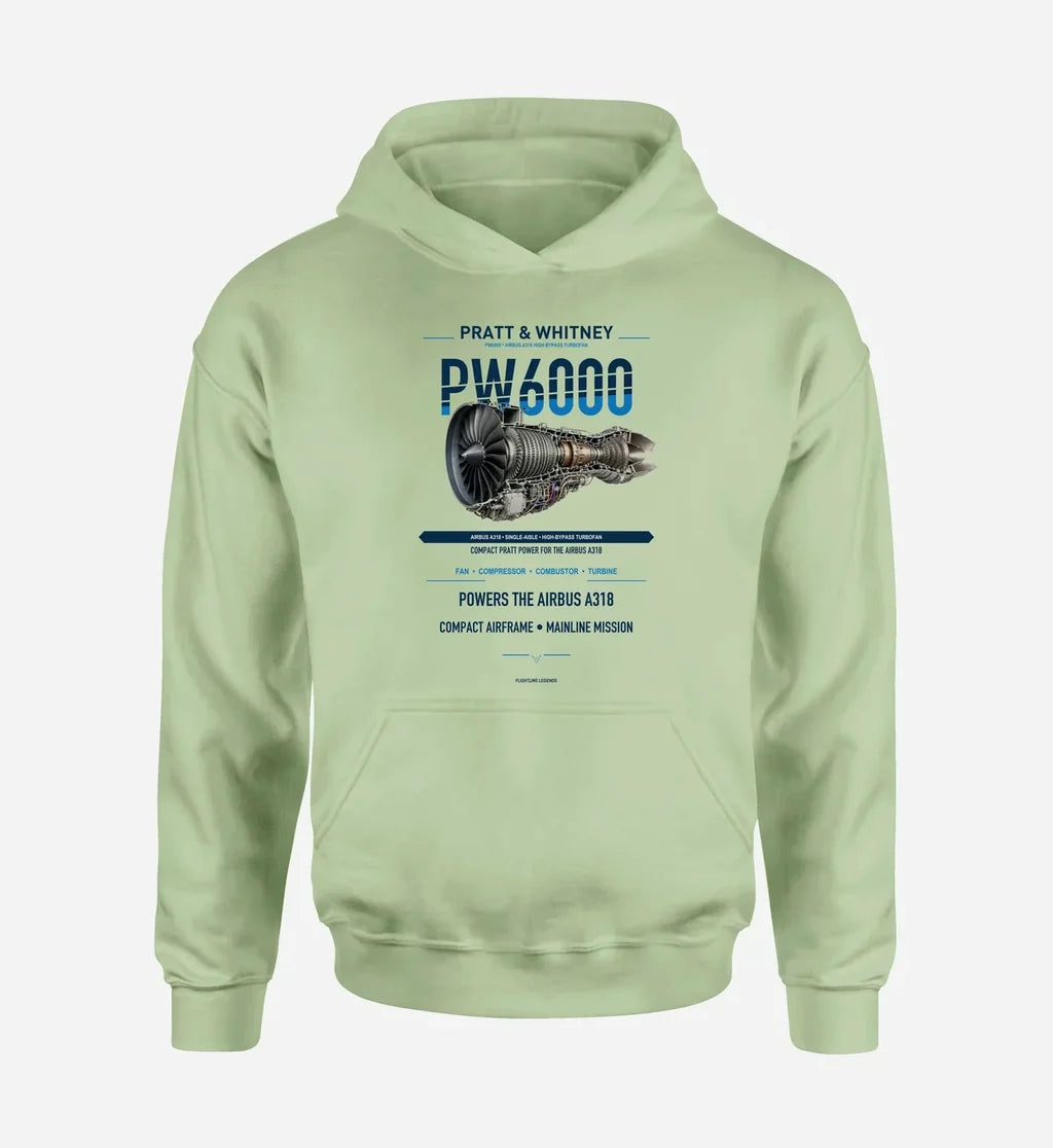 PW6000 design on light green hoodie single side