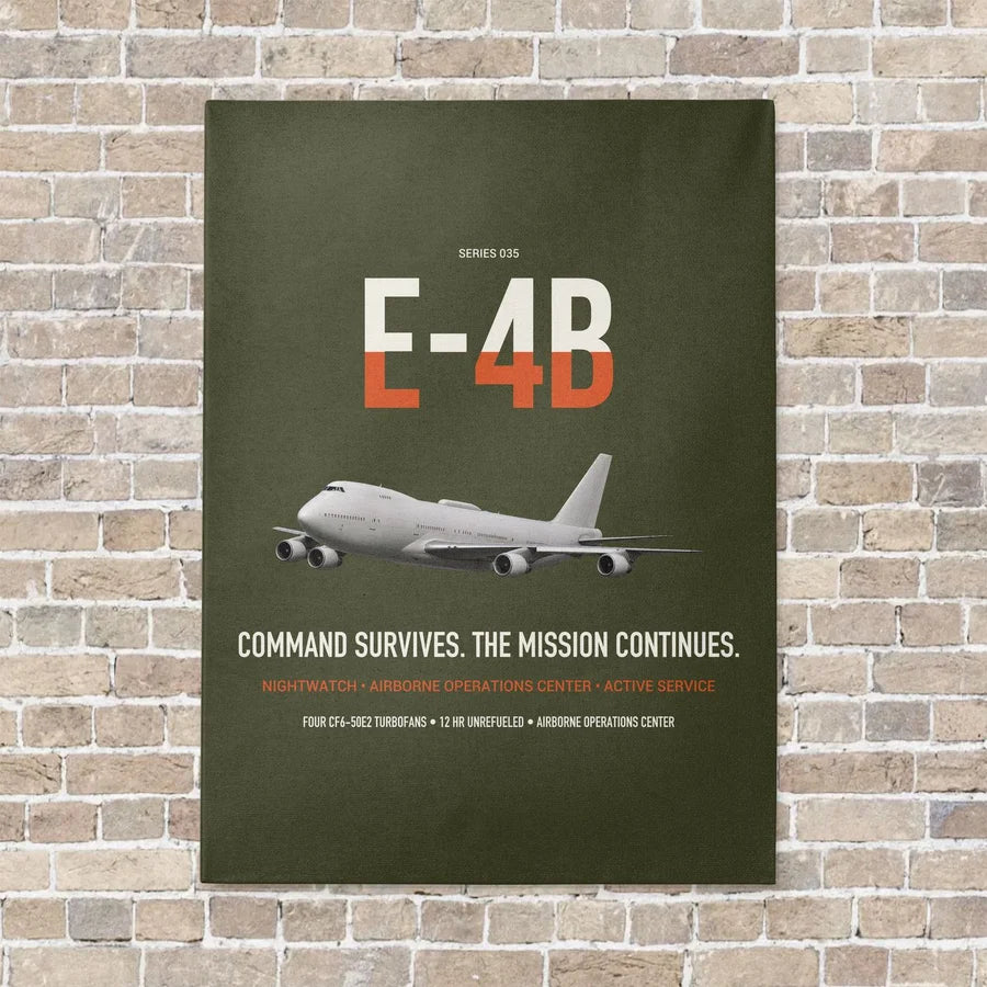 E-4B Nightwatch vertical canvas print - no frame - green army background