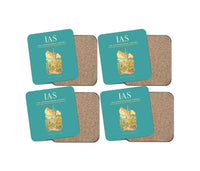 Thumbnail for Iași International Airport (IAS) design on turquoise 4 pieces set coaster