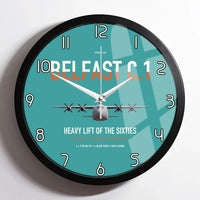 Thumbnail for Short Belfast C.1 design on turquoise framed wall clock