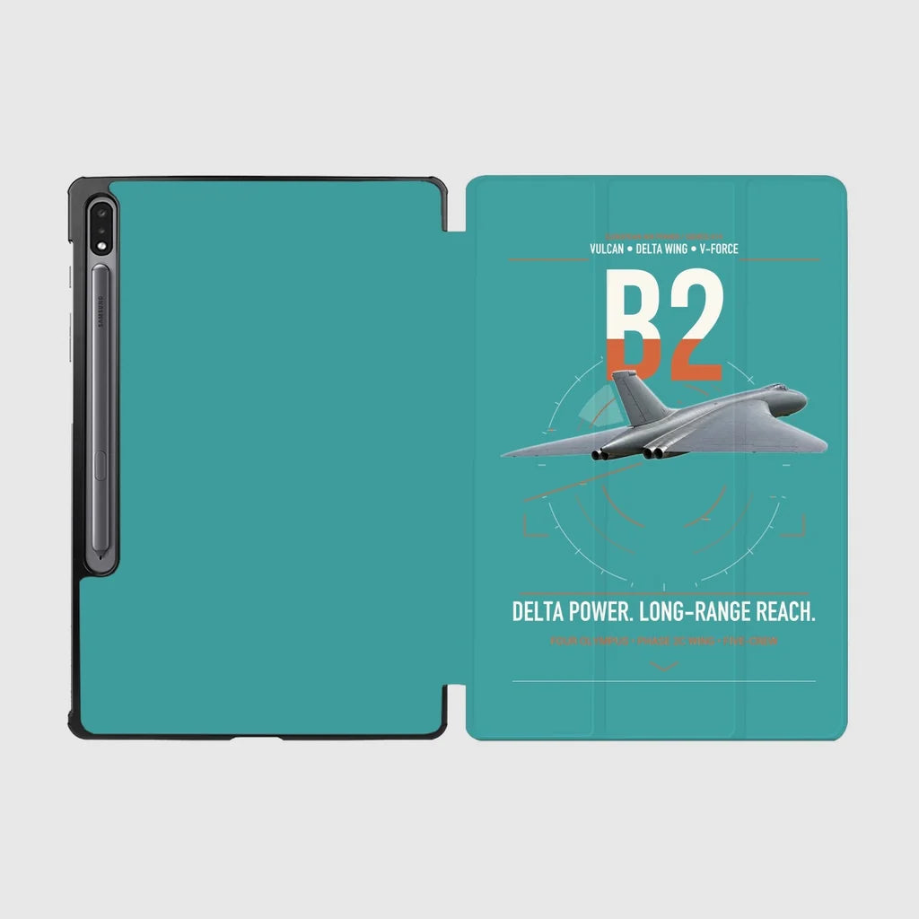 Avro Vulcan B2 design on turquoise samsung tablet tablet case