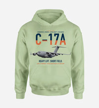 Thumbnail for C-17A Globemaster III design on light green double-side hoodie, single-side print