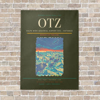 Thumbnail for Ralph Wien Memorial Airport OTZ — Kotzebue vertical canvas print - no frame - green army background