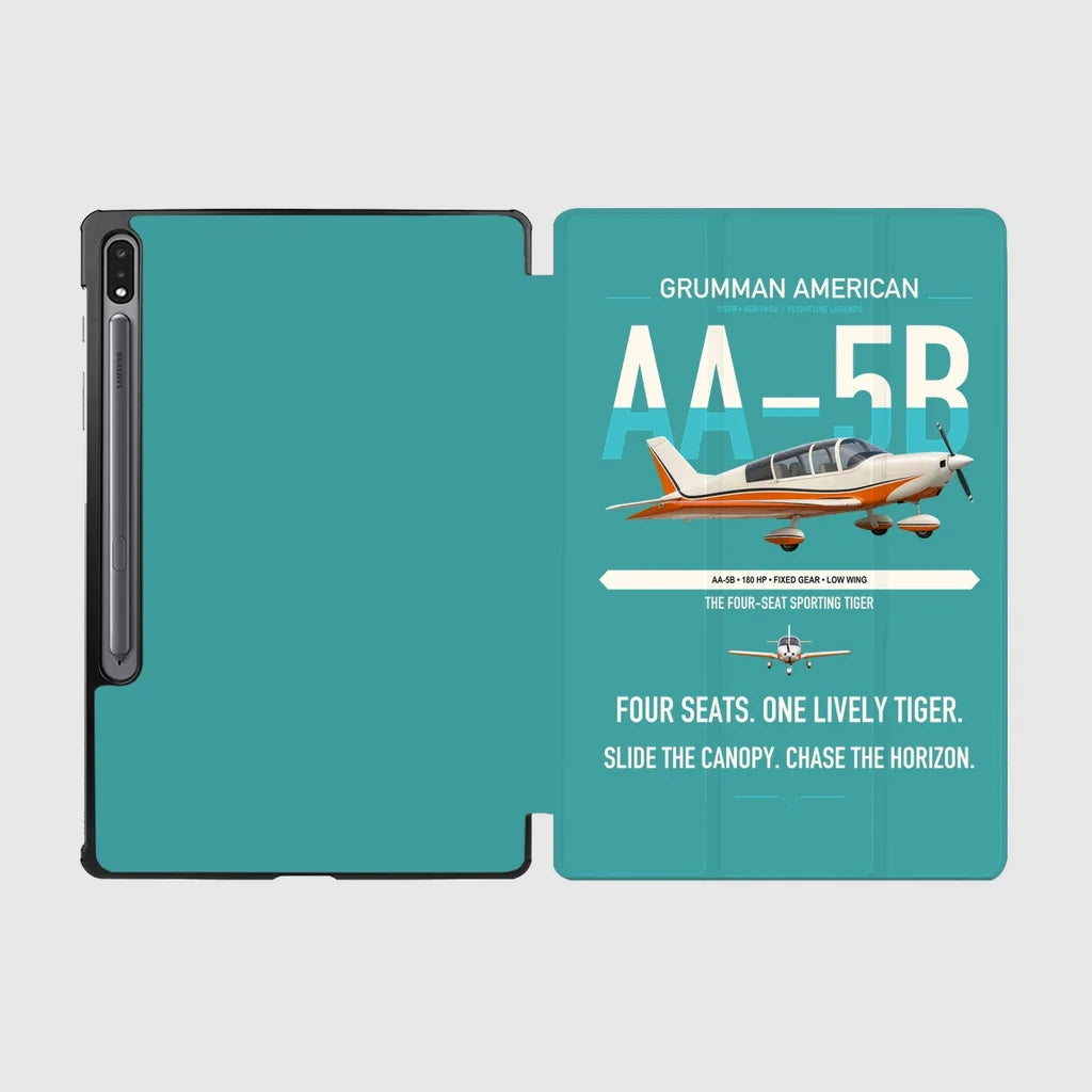 Grumman American AA-5B Tiger design on turquoise samsung tablet tablet case