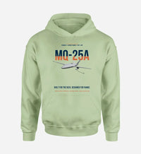 Thumbnail for MQ-25A STINGRAY design on light green double-side hoodie, single-side print