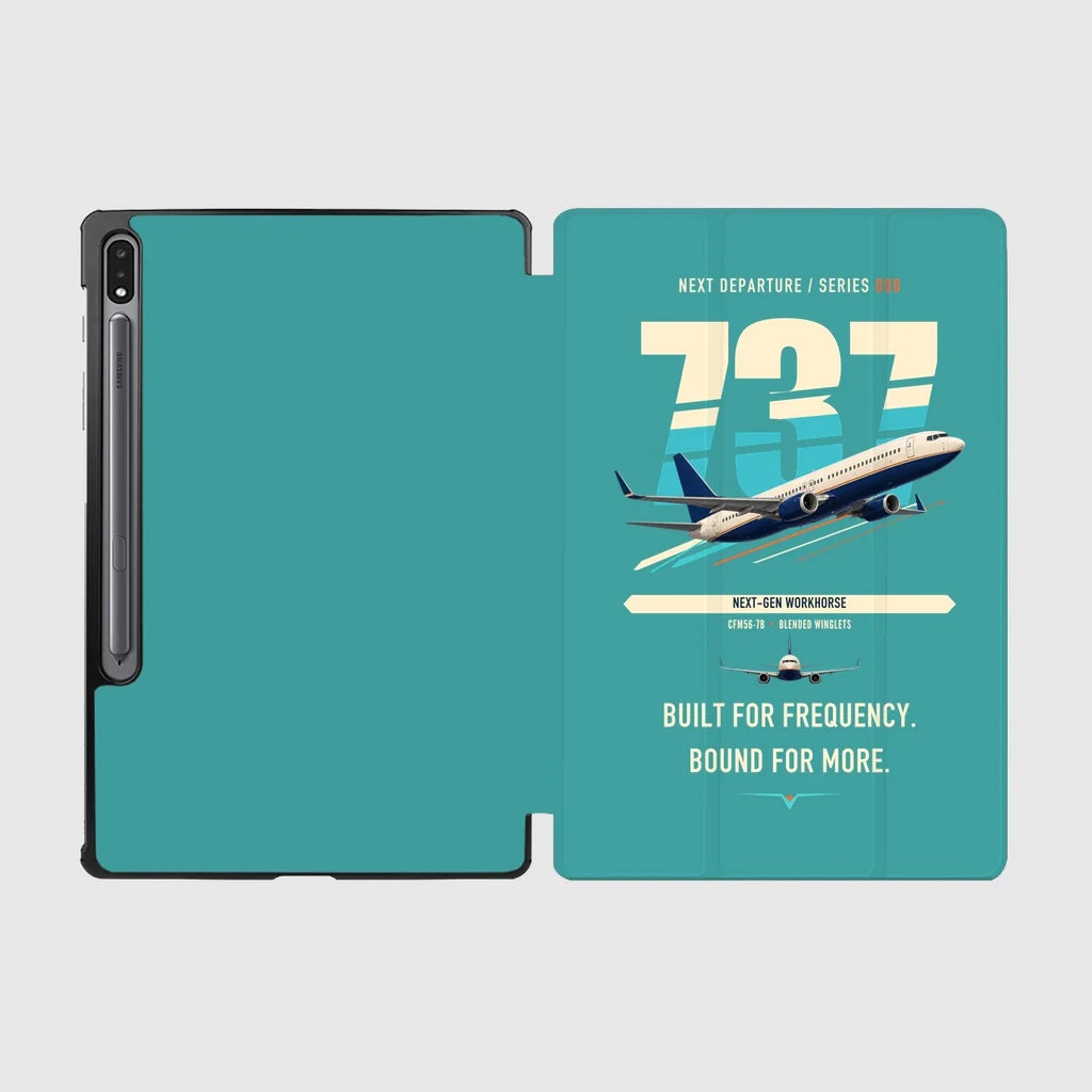 Boeing 737-800 NG design on turquoise samsung tablet tablet case